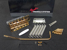 099-2049-202 - Fender USA '62 Reissue Vintage Tremolo Bridge Assembly Gold - LEFT Handed