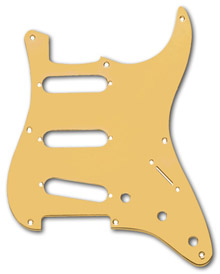 099-2143-000 - Fender'57 Stratocaster Gold Anodized Aluminum 1 Ply 8 Hole Pickguard