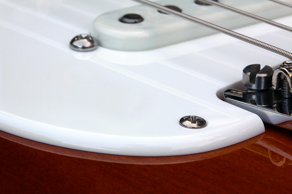 White 0.120" Acrylic Pickguard With Rounded And Polished Edge