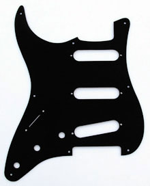 LEFT HANDED Black 1 Ply 0.120'' Acrylic Pickguard with Rounded and Polished Edge 8 Hole