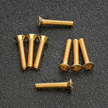 GS-0064-B02 - Gold Plated Phillips Oval Head Pickup Mounting Screws, #6-32 x 3/4''