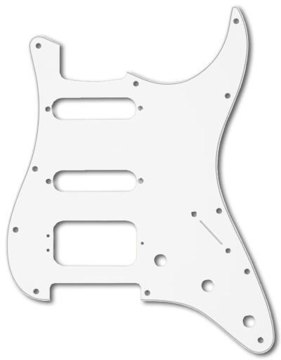 005-0671-000 0050671000 - Fender Fender HSS Stratocaster White 3 Ply Pickguard