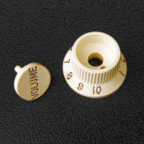 005-9266-030 005-9267-030 Fender Stratocaster Aged White S-1 Volume Knob and Switch Cap