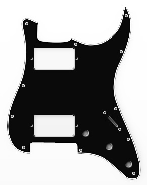 009-1104-000 0091104000 - Fender HH Stratocaster Black 3 Ply Pickguard