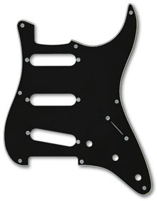 099-1358-000 - Fender '57 Stratocaster Black 1 Ply 8 Hole Pickguard