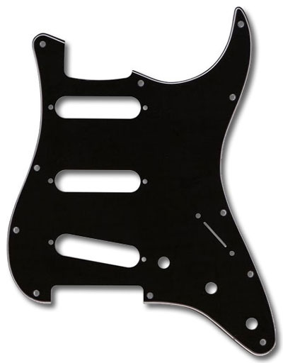 099-1359-000, 0991359000 - Fender Stratocaster Black 3 Ply 11 Hole Pickguard