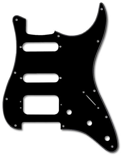 005-5267-000, 0055267000 - Fender HSS Stratocaster Black 3 Ply Pickguard