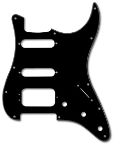 005-5267-000 - Fender Stratocaster Black 3 Ply HSS Pickguard