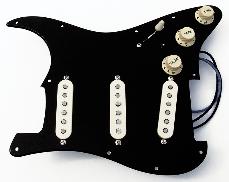Complete Gilmour Black Strat Inspired Pickguard Assembly
