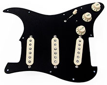 Custom Gilmour Style Black Strat Fully Loaded Pickguard Assembly