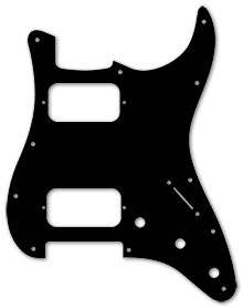 Black Acrcylic 1 Ply 0.120'' HH Pickguard With Rounded and Polished Edge