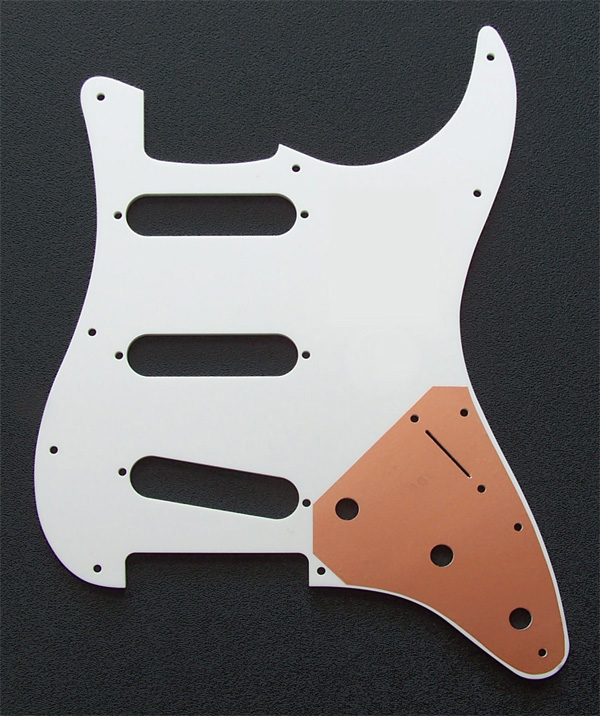 Left Hand Custom Manufactured White 1 Ply 0.120'' Acrylic SSS Pickguard Rounded Polished Edge