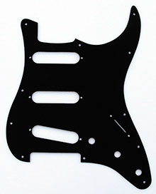 Black 1 Ply 0.120'' Acrylic Pickguard with Rounded and Polished Edge