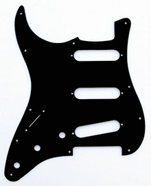 LEFT HANDED Black 1 Ply 0.120'' Acrylic Pickguard with Rounded and Polished Edge