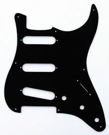 Black 1 Ply 0.120'' Acrylic Pickguard with Rounded and Polished Edge 8 Hole