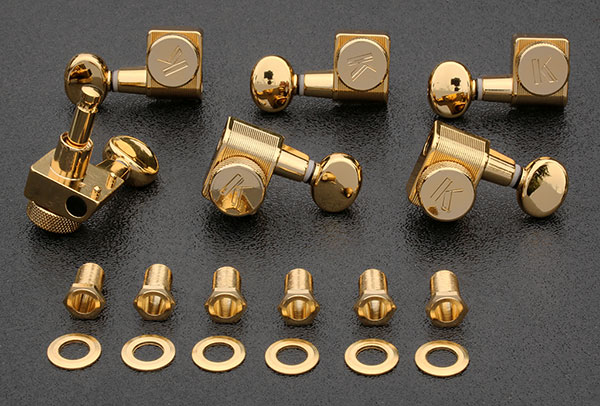 KLF-3805GL - Kluson Direct Fit Gold Locking Tuners For American Series Strat
